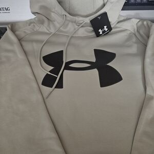 Under Armour Men's Tan Sweater with Black Emblem